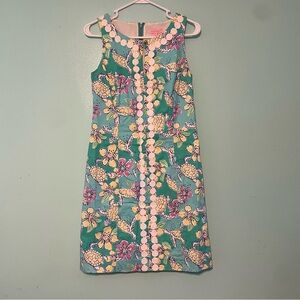 Lilly Pulitzer Floral Midi Dress - Green and Pink